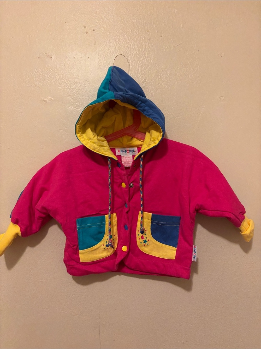 Gymboree Bright Colorblock Hooded Jacket - Pink, Yellow, Teal, Blue